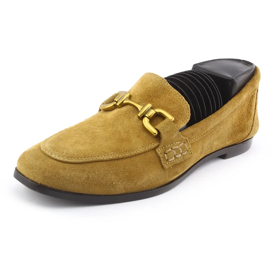 Zara Suede Penny Strap Loafers