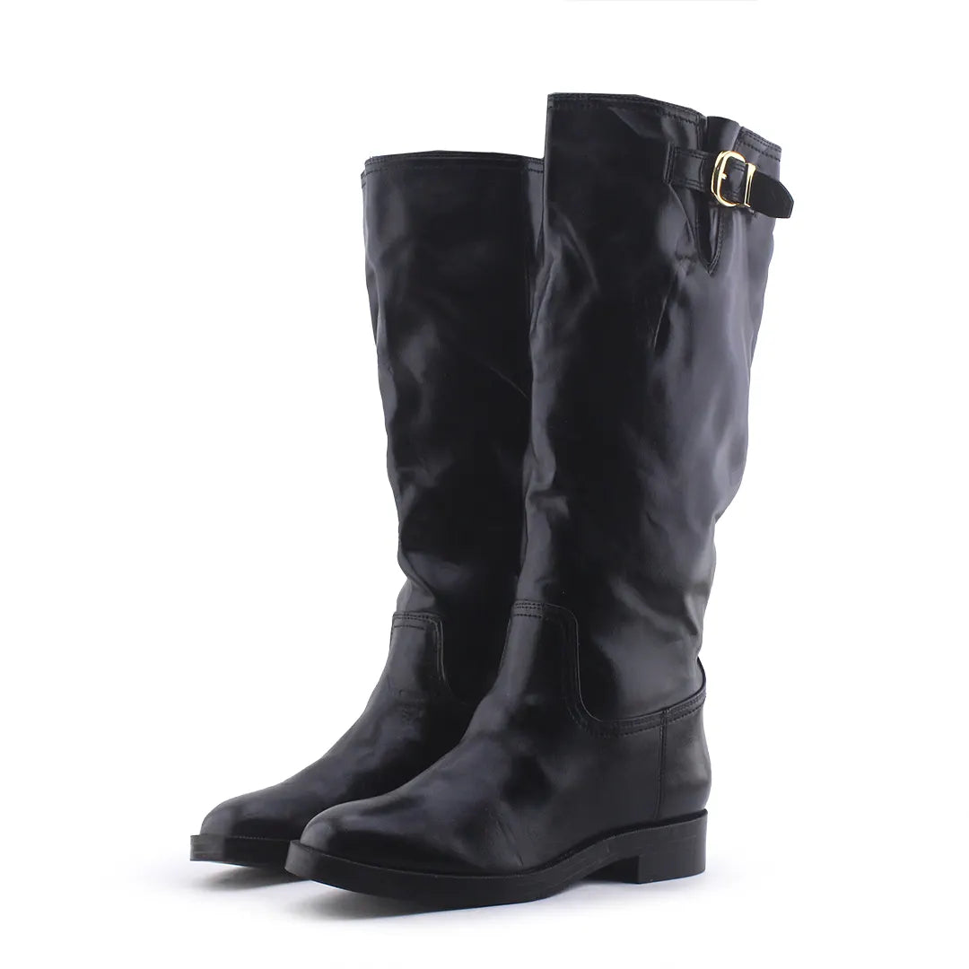 Zara Buckle Strap Knee High Boot | 100% Authentic Leather