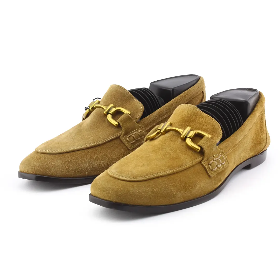 Zara Suede Penny Strap Loafers