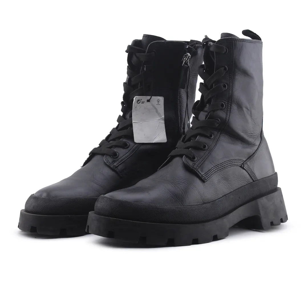 Zara Zipper Lace Up Ankle Boot | 100% Authentic Leather