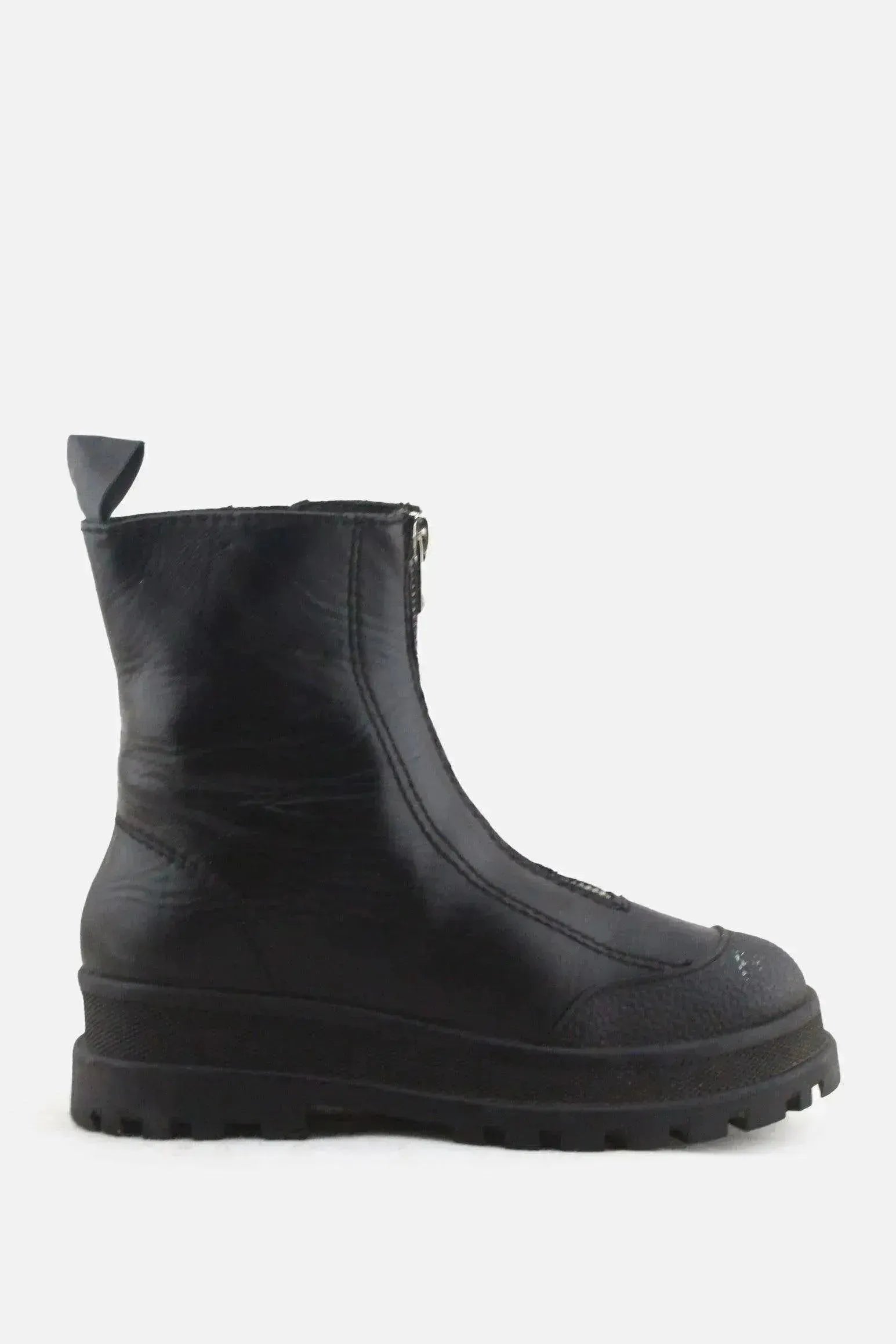 Zara Zipper Ankle Boots | 100% Authentic Leather - sundaybazar