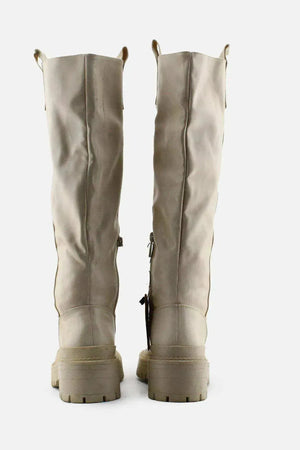 Stradivarius Zipper Knee High Boots | 100% Authetic Leather - sundaybazar