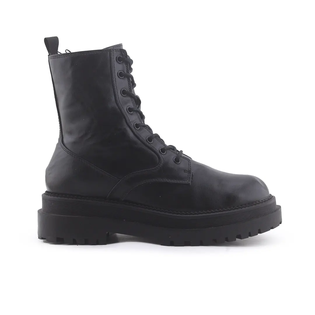 Stradivarius Zipper Lace Up Ankle Boot | 100% Authentic Leather