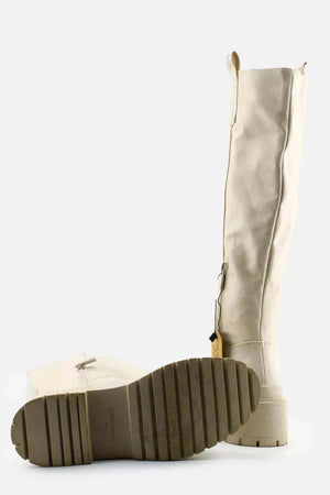 Stradivarius Zipper Knee High Boots | 100% Authetic Leather - sundaybazar