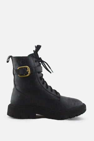 Zara Zipper Laces Buckle Straps Combat Ankle Boots | 100% Authentic Leather - sundaybazar