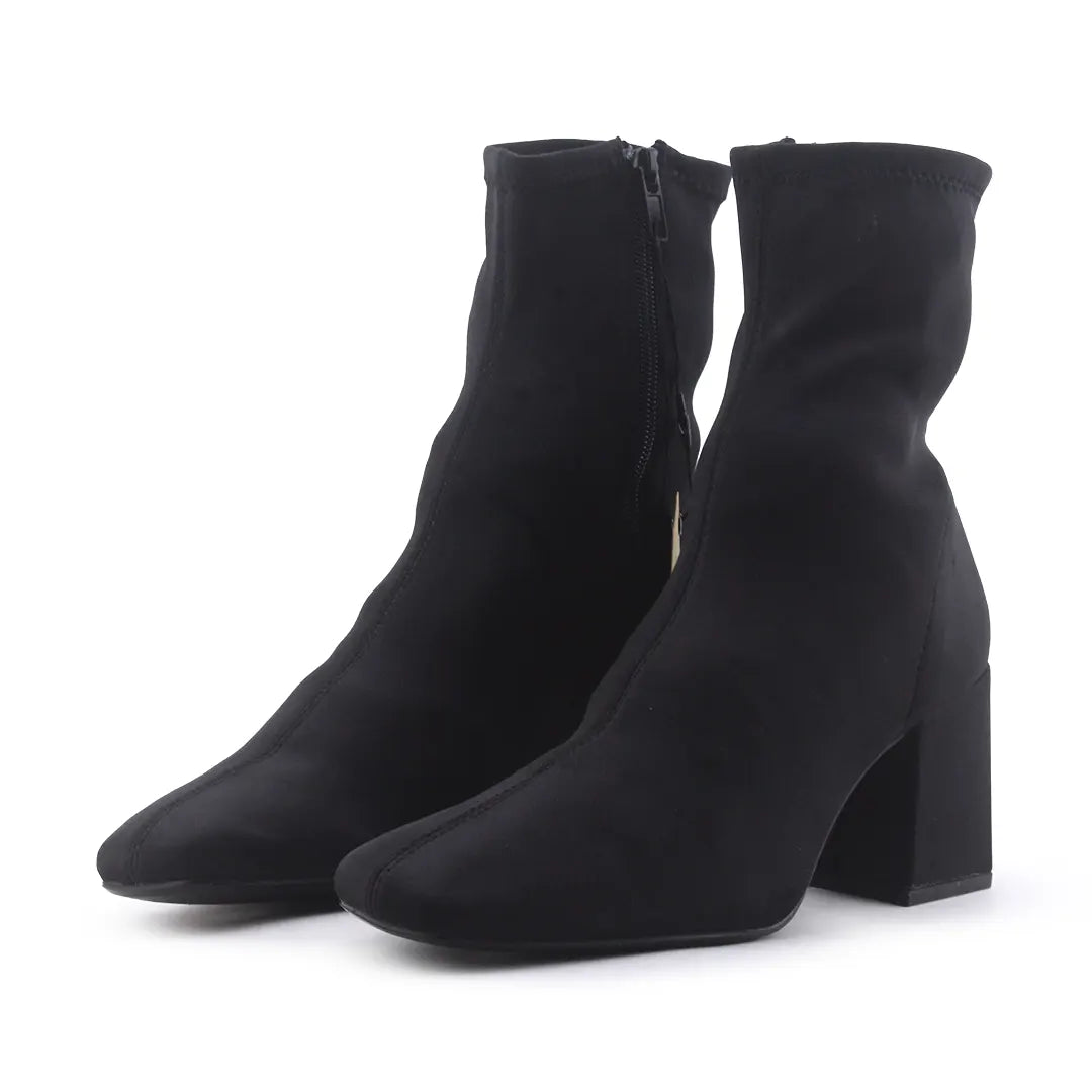 Zara Zipper Textile Ankle Boot