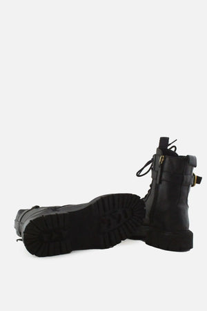 Zara Zipper Laces Buckle Straps Combat Ankle Boots | 100% Authentic Leather - sundaybazar