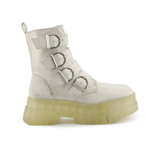 Bershka Buckle Strap Ankle Boots | 100% Authentic Leather - sundaybazar