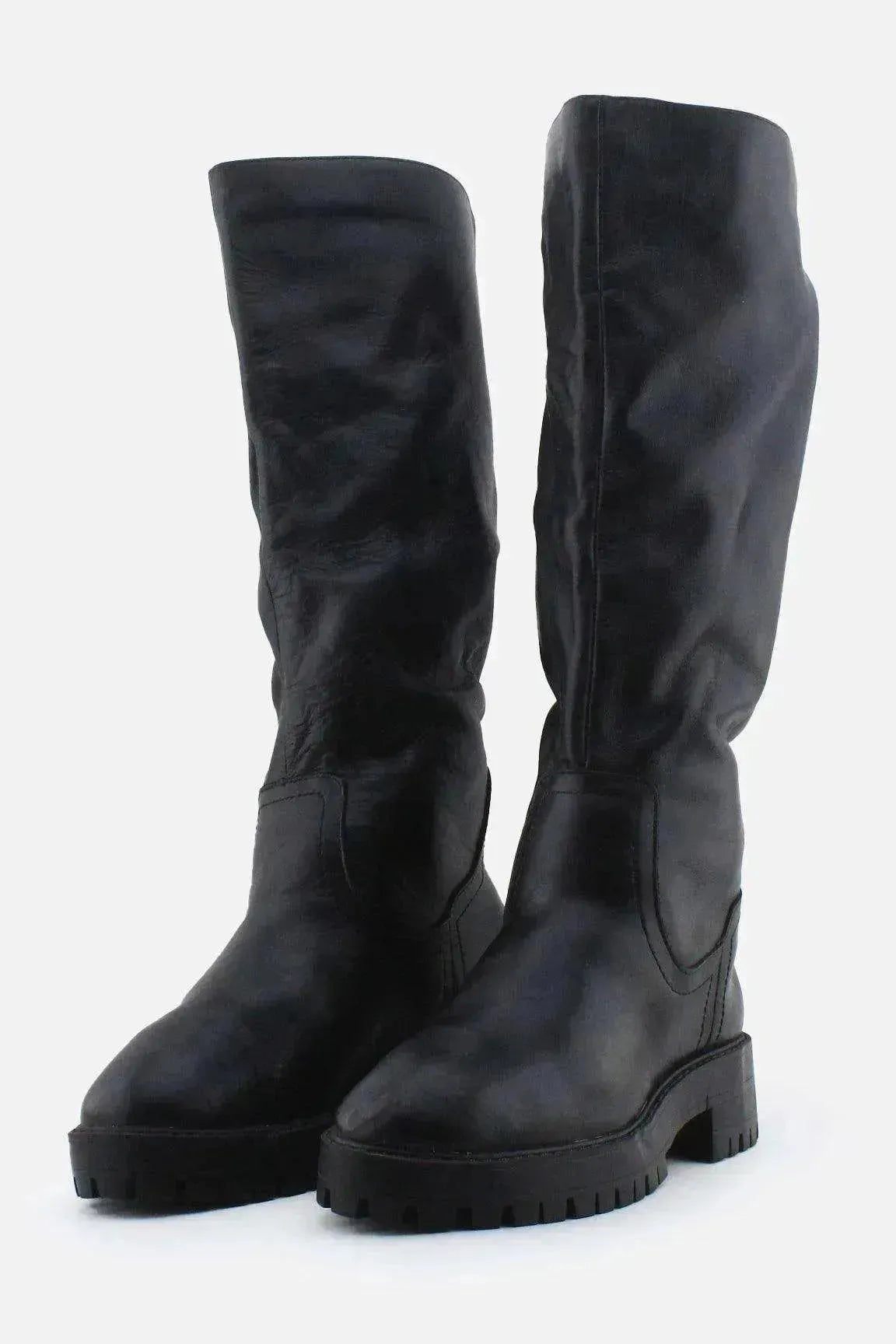 Pull & Bear Knee High Boots | 100% Authetic Leather - sundaybazar