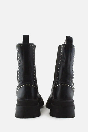 Stradivarius Stretchable Combat Ankle Boots | 100% Authentic Leather - sundaybazar
