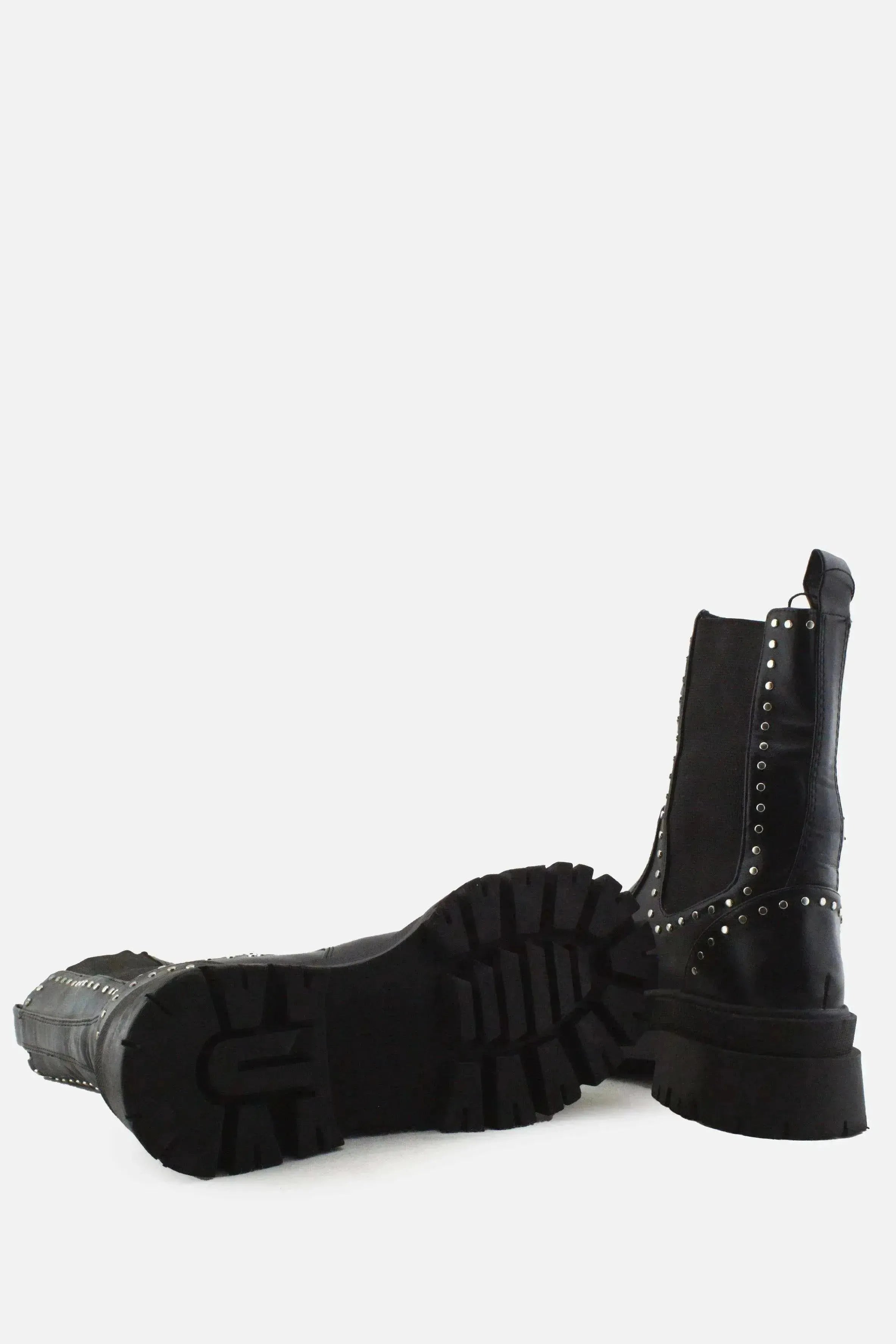 Stradivarius Stretchable Combat Ankle Boots | 100% Authentic Leather - sundaybazar