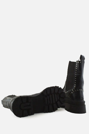 Stradivarius Stretchable Combat Ankle Boots | 100% Authentic Leather - sundaybazar