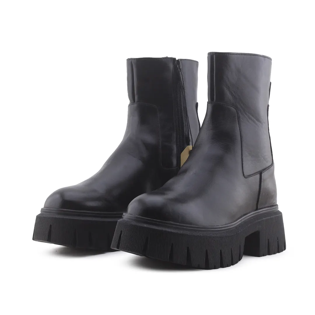 Zara Zipper Combat Ankle Boot | 100% Authentic Leather