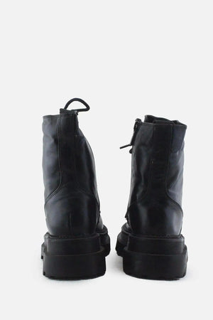 Stradivarius Zipper Laces Combat Ankle Boots | 100% Authentic Leather - sundaybazar