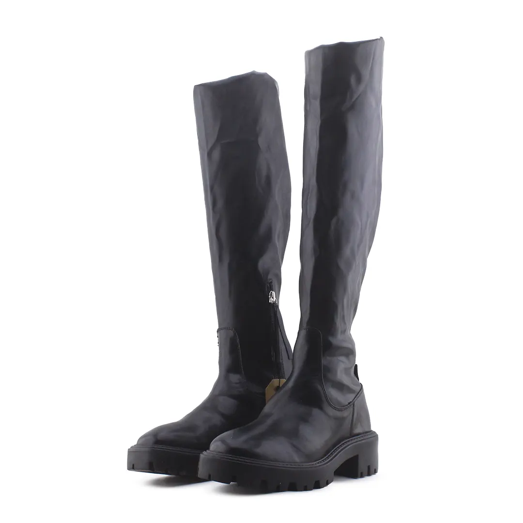Lefties Zipper Over The Knee Boot | 100% Authentic Leather