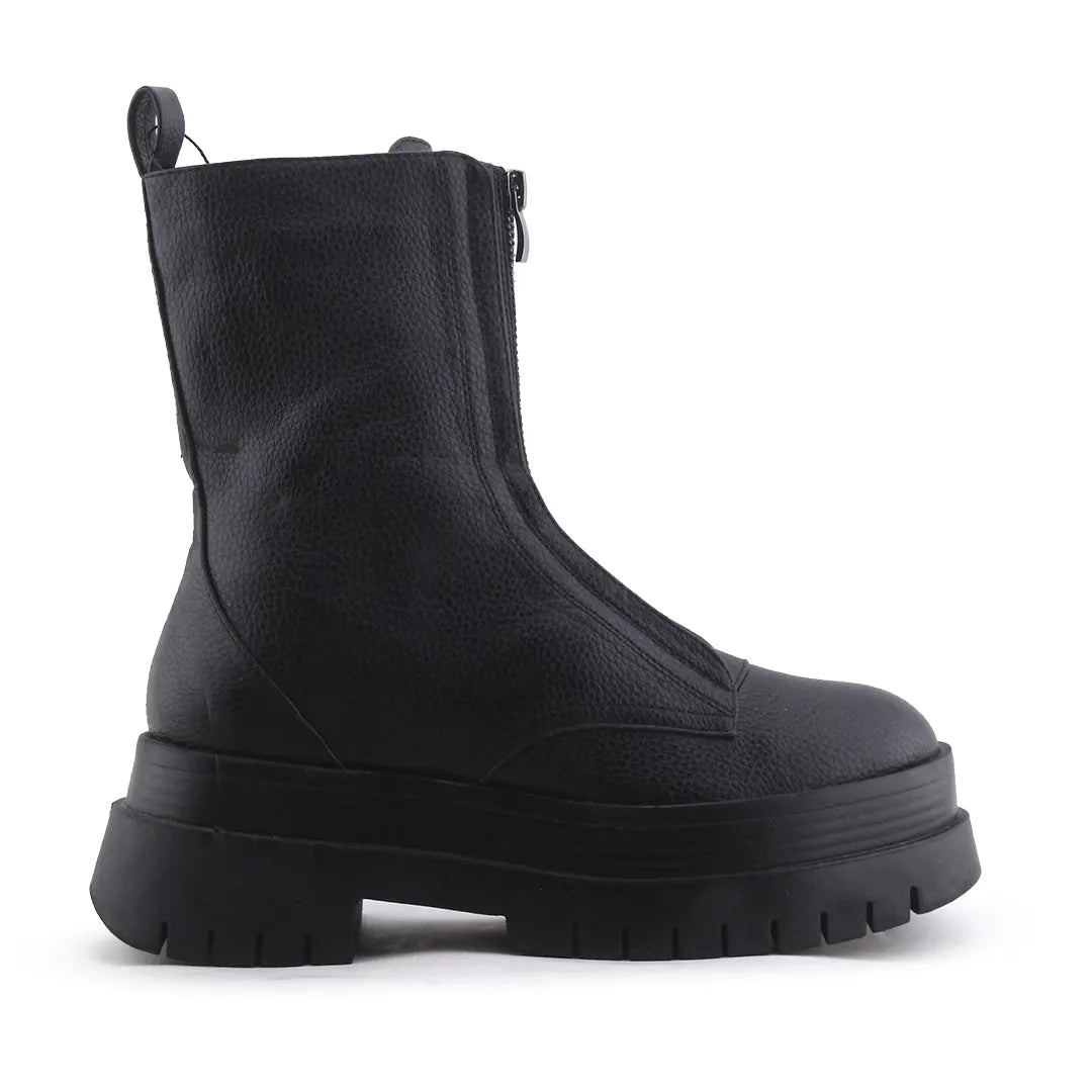 Bershka Zipper Ankle Boot | 100% Authentic Leather
