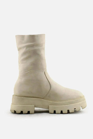 Pull & Bear Zipper Combat Ankle Boots | 100% Authentic Leather - sundaybazar