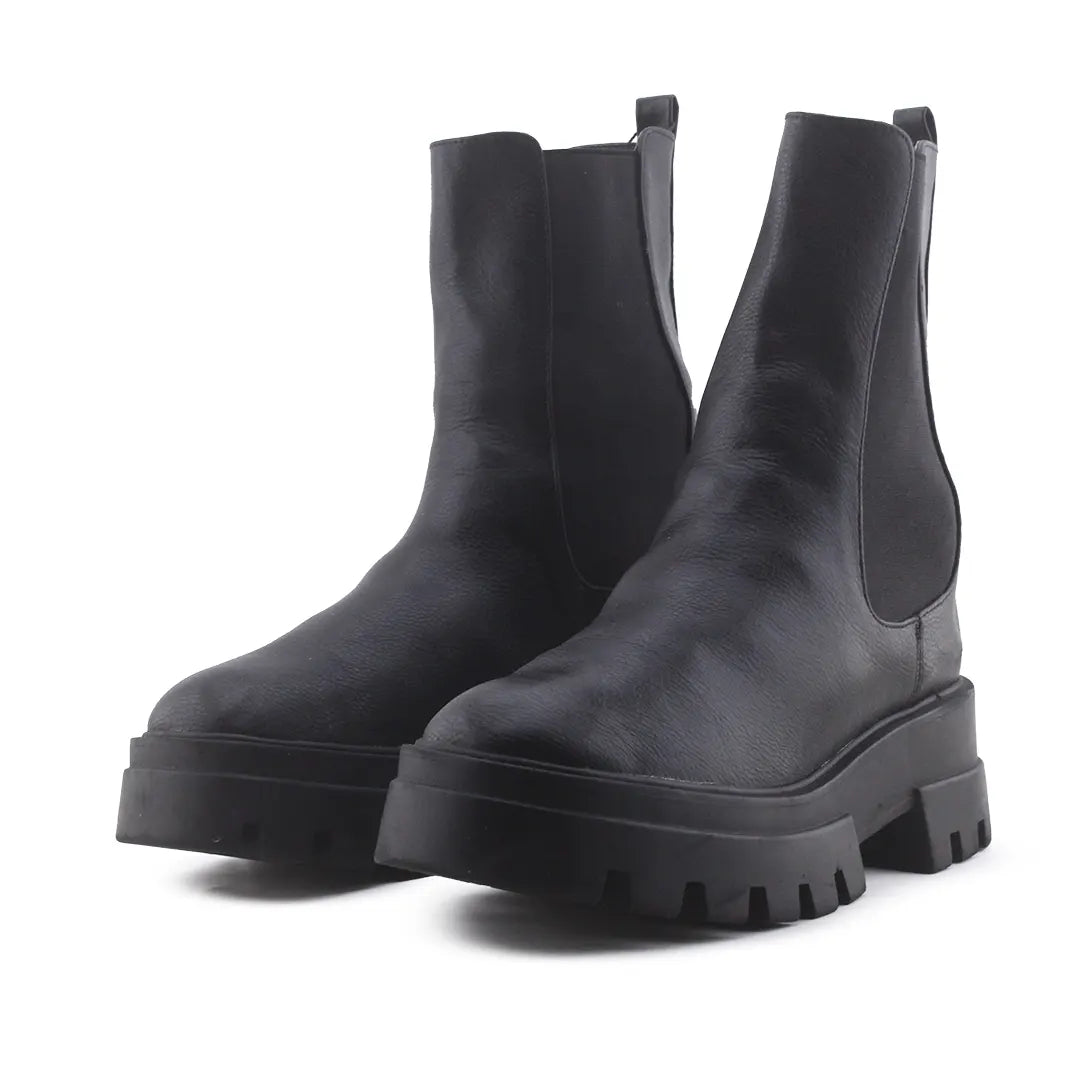 Pull & Bear Stretchable Combat Ankle Boot | 100% Authentic Leather