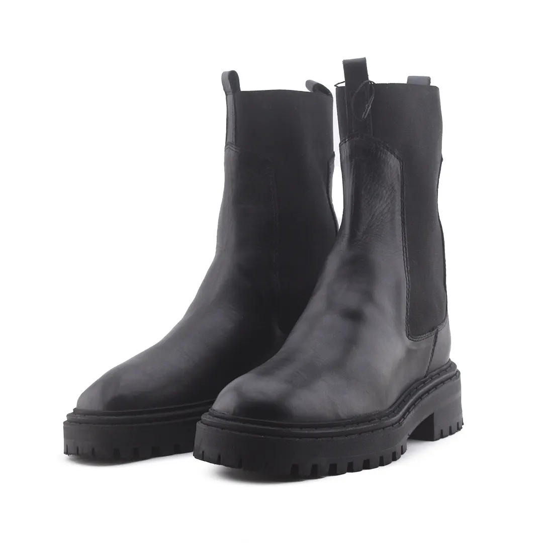 Massimo Dutti Stretchable Ankle Boot | 100% Authentic Leather