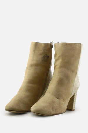 European Brand Zipper Block Ankle Boots | Suede - sundaybazar