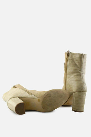European Brand Zipper Block Ankle Boots | Suede - sundaybazar