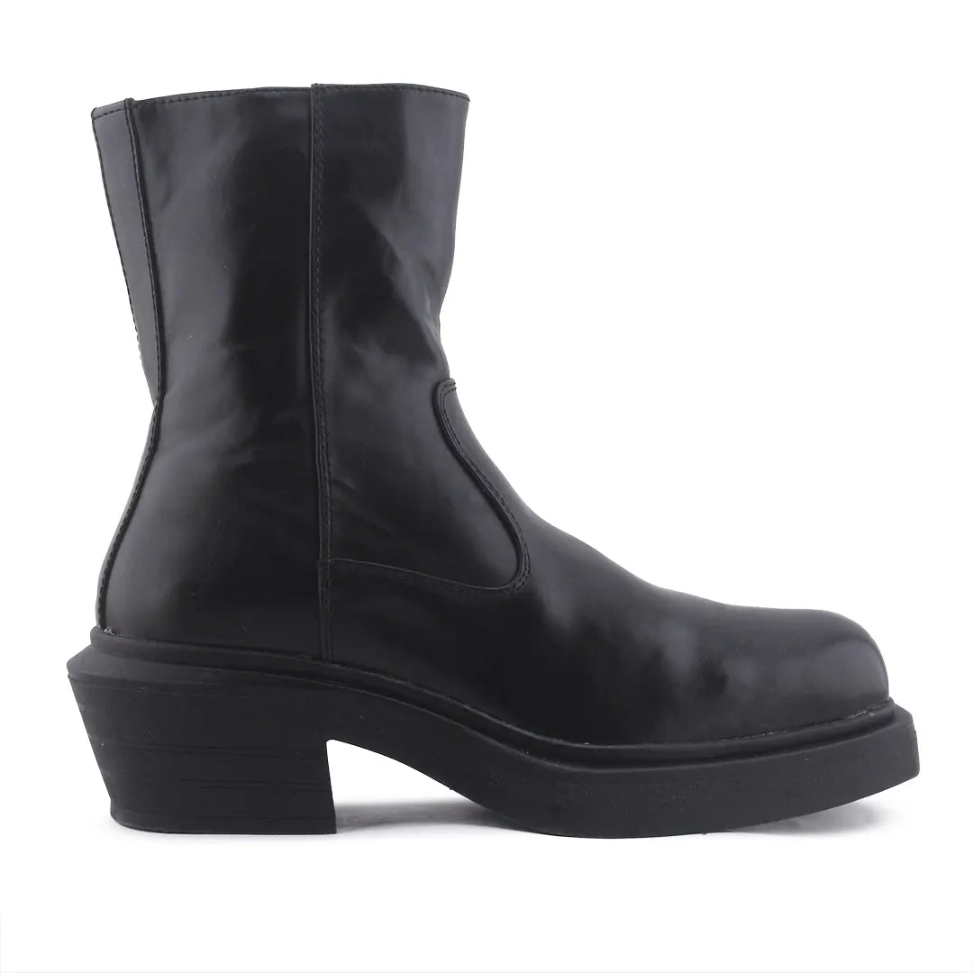 Bershka Zipper Ankle Boot | 100% Authentic Leather