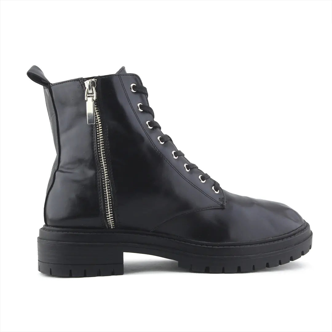 Lefties Zipper Lace Up Ankle Boot | 100% Authentic Leather