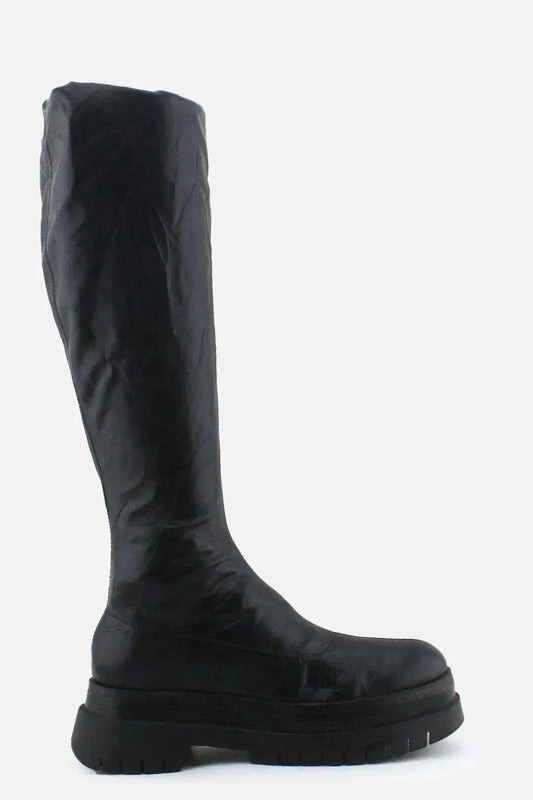 Bershka Zipper Thigh High Boots | 100% Authentic Leather - sundaybazar