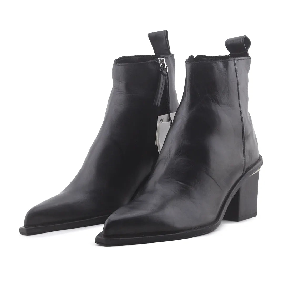 Zara Zipper Block Ankle Boot | 100% Authentic Leather