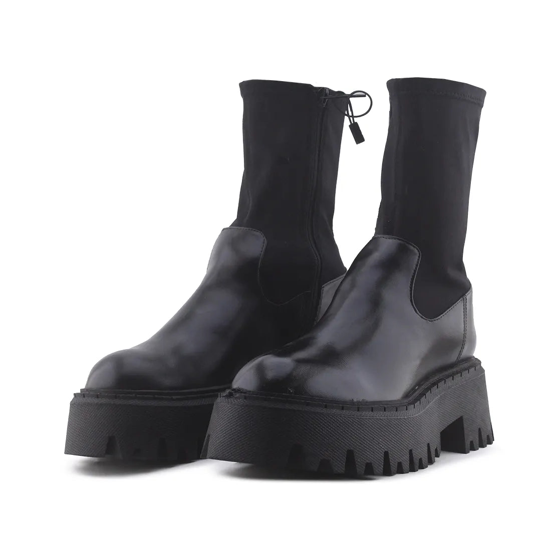 Zara Zipper Combat Ankle Boot | 100% Authentic Leather