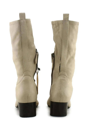 Massimo Dutti Zipper Block Heels Ankle Boots | 100% Authentic Leather - sundaybazar