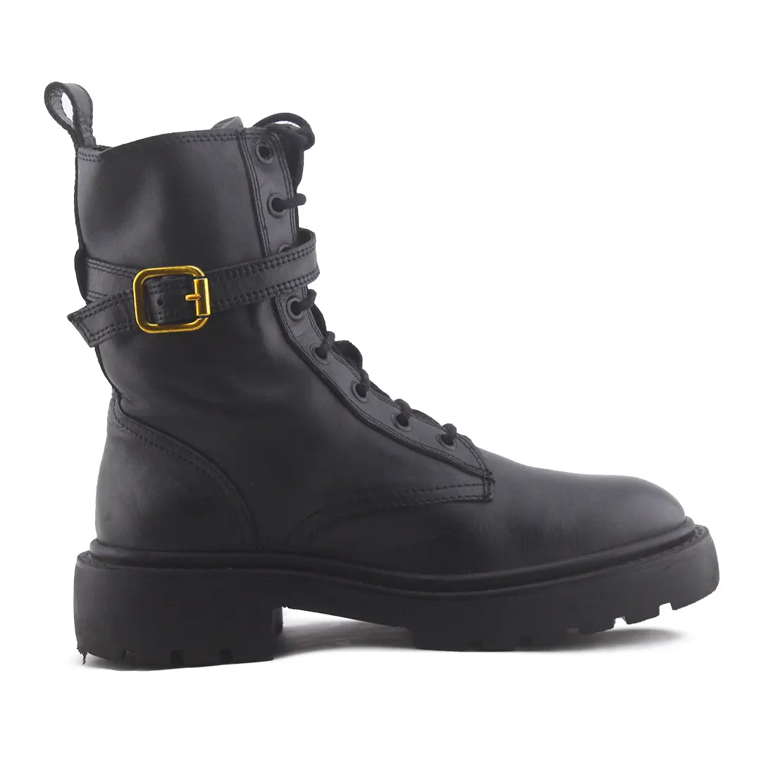 Zara Zipper Lace Up Combat Ankle Boot | 100% Authentic Leather