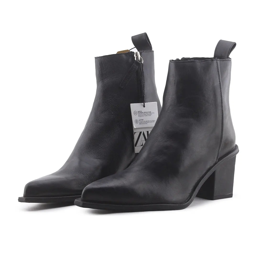 Zara Zipper Ankle Boot | 100% Authentic Leather
