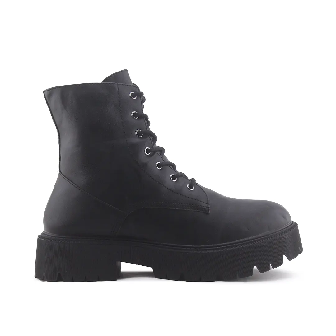 Bershka Zipper Lace Up Ankle Boot | 100% Authentic Leather