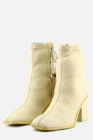 Pull & Bear Zipper Block Ankle Boots | 100% Authentic Leather - sundaybazar
