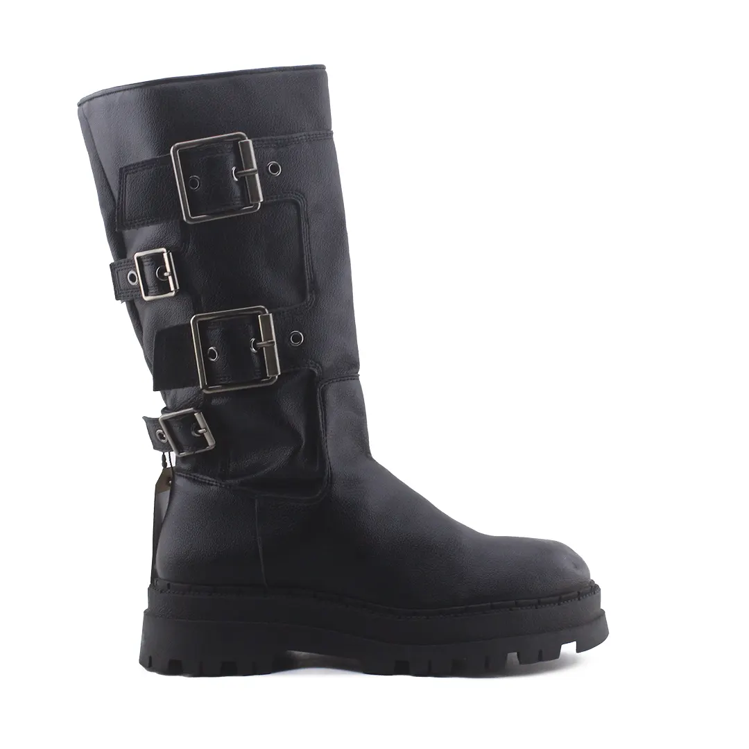 Zara Buckle Strap Knee High Boot | 100% Authentic Leather