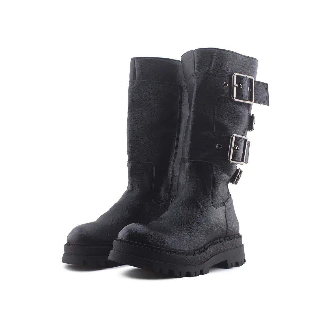 Zara Buckle Strap Knee High Boot | 100% Authentic Leather