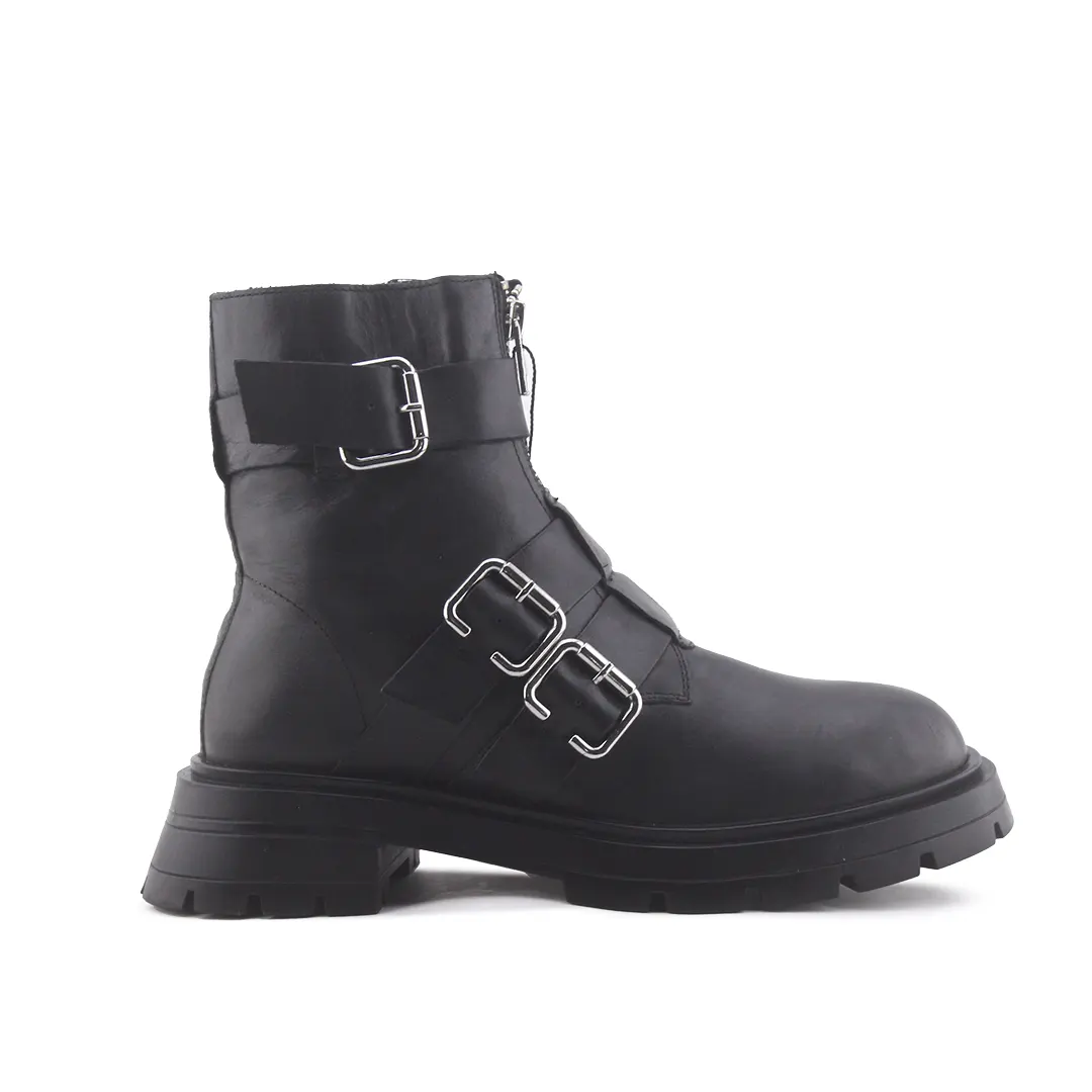 Zara Zipper Buckle Strap Ankle Boot | 100% Authentic Leather