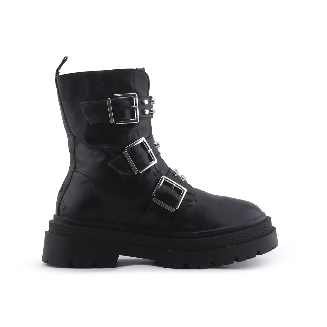 Stradivarius Zipper Buckle Strap Ankle Boot | 100% Authentic Leather