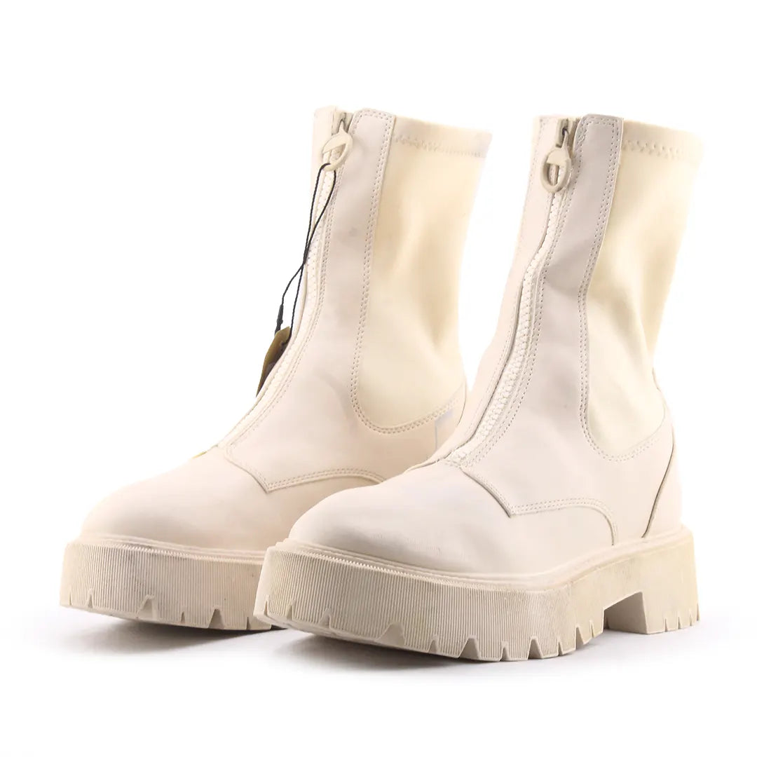 Bershka Zipper Ankle Boot | 100% Authentic Leather