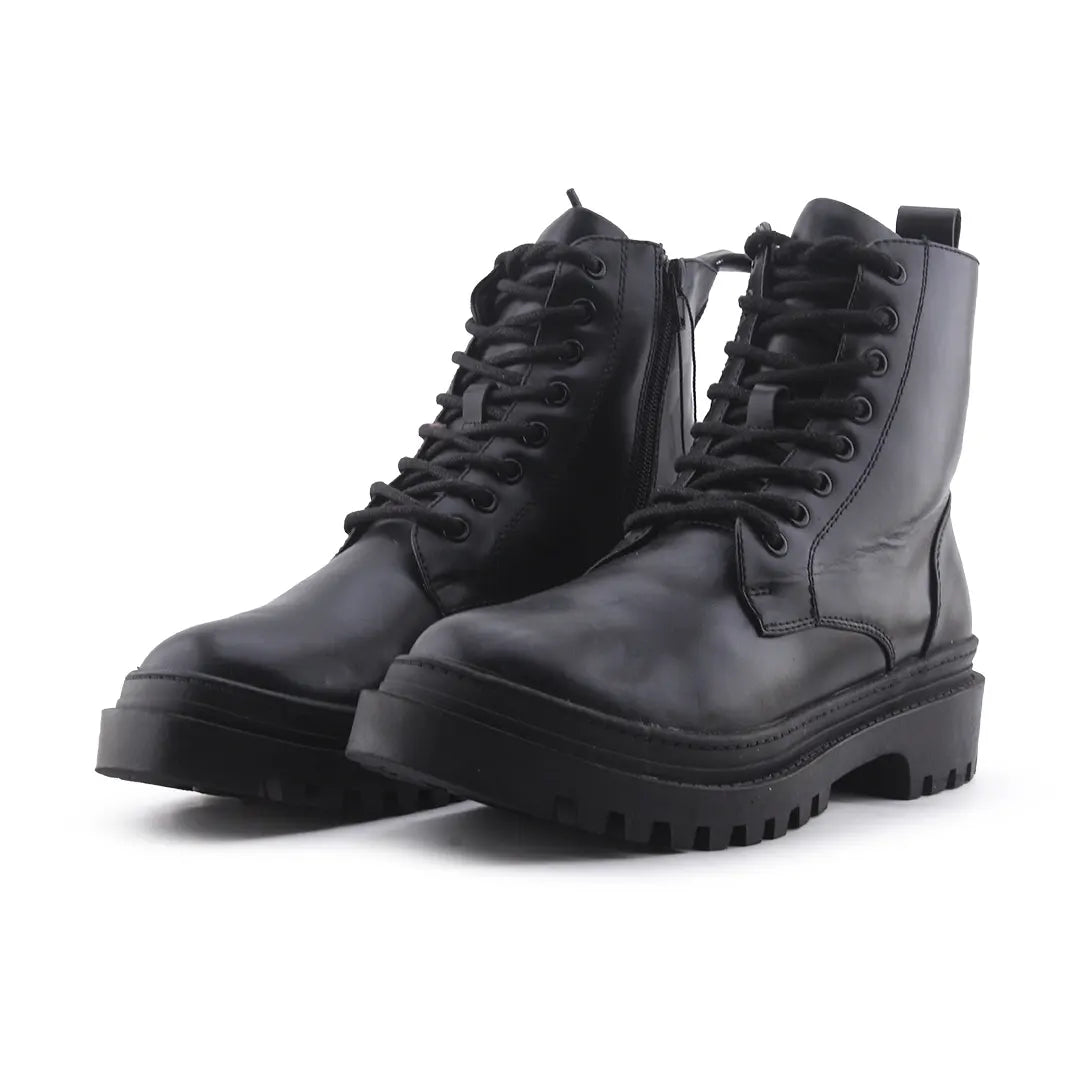 Lefties Zipper Lace Up Ankle Boot | 100% Authentic Leather