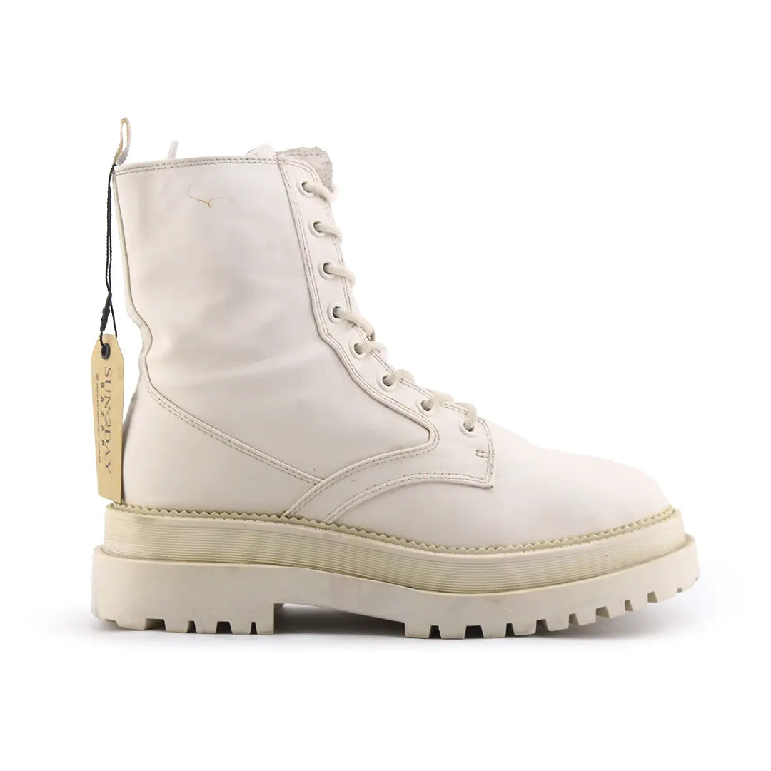 Stradivarius Zipper Lace Up Ankle Boot | 100% Authentic Leather