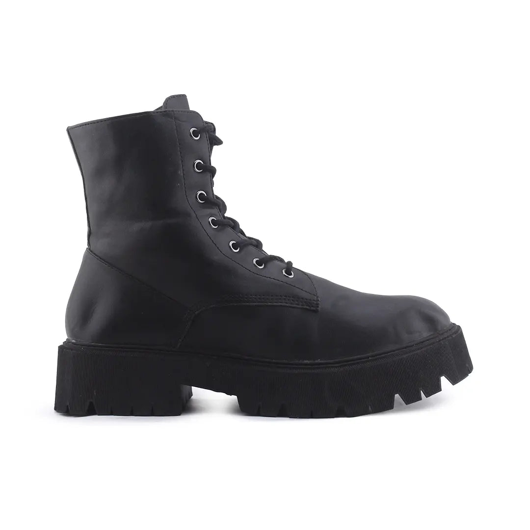 Bershka Zipper Lace Up Ankle Boot | 100% Authentic Leather