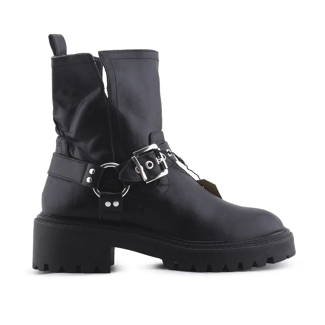 Stradivarius Buckle Strap Ankle Boot | 100% Authentic Leather
