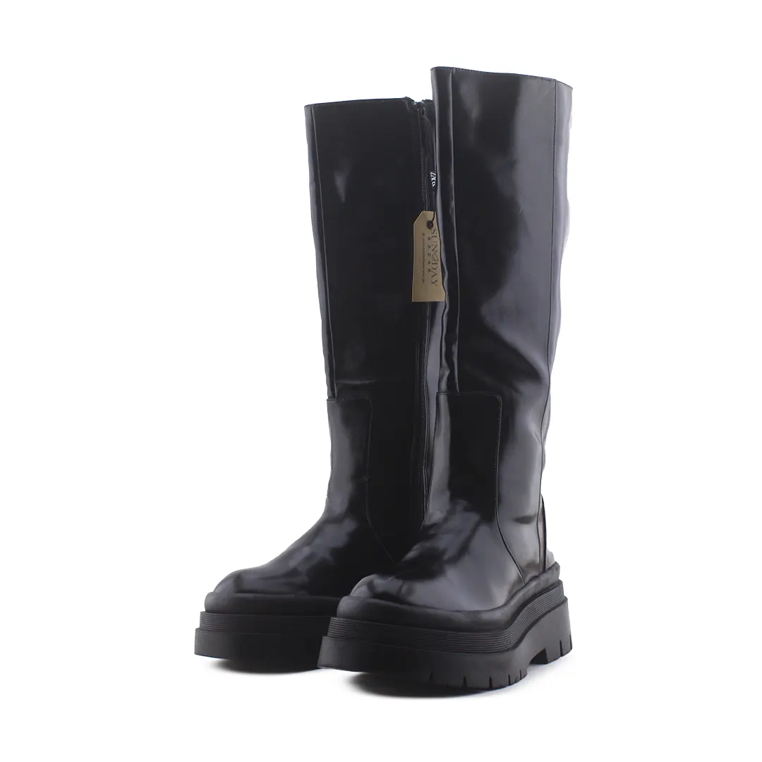 Zara Zipper Knee High Boot | 100% Authentic Leather