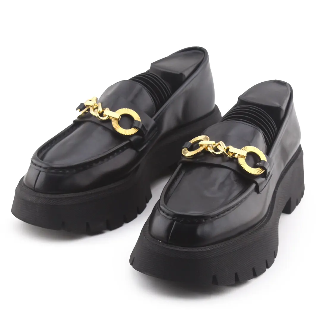 Zara Lug Sole Metal Embellished Moccasin