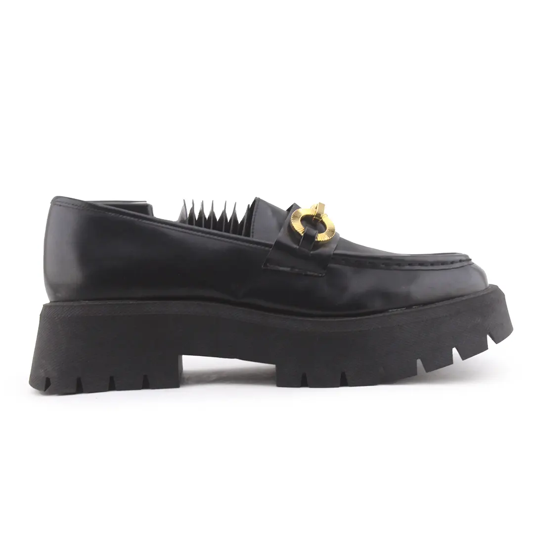 Zara Lug Sole Metal Embellished Moccasin