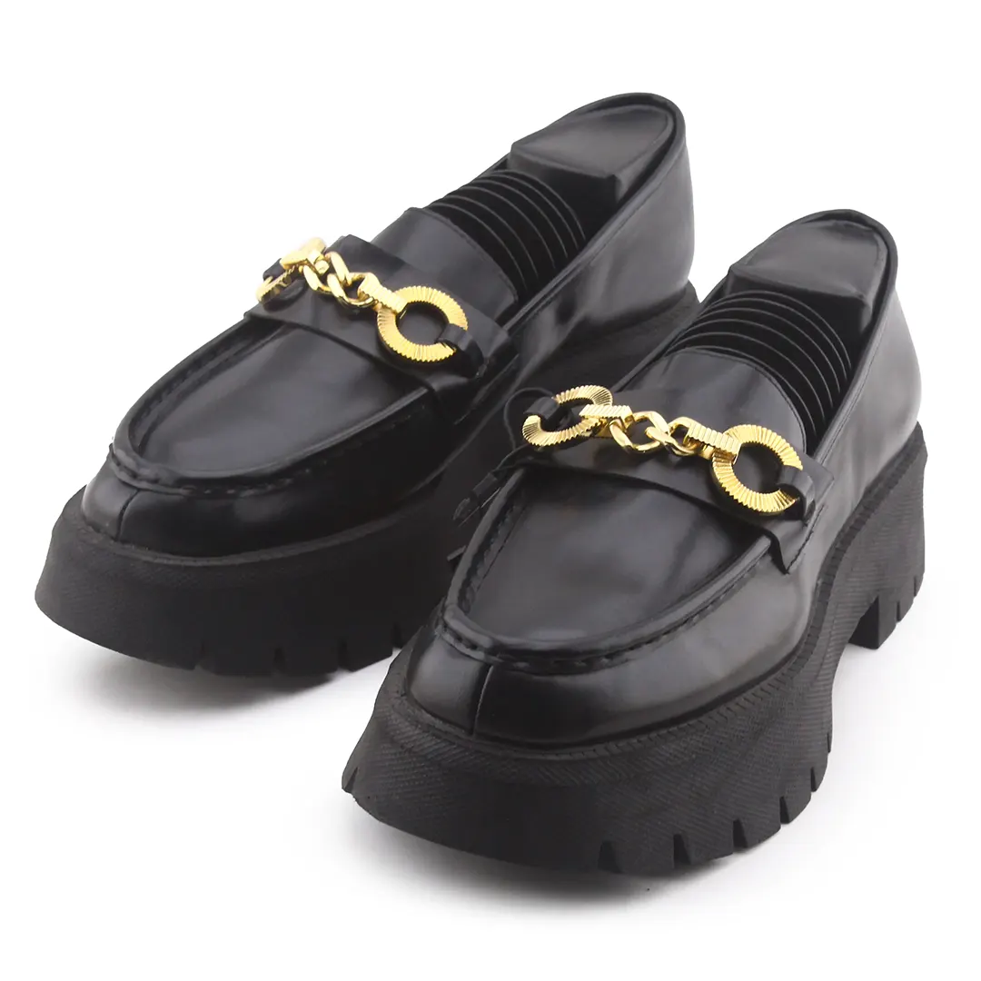 Zara Lug Sole Metal Embellished Moccasin