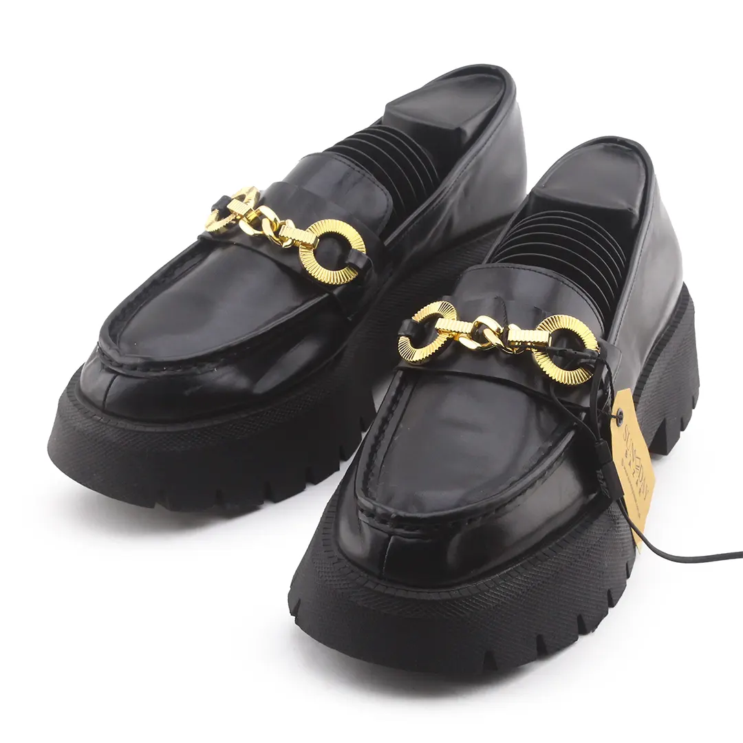 Zara Lug Sole Metal Embellished Moccasin