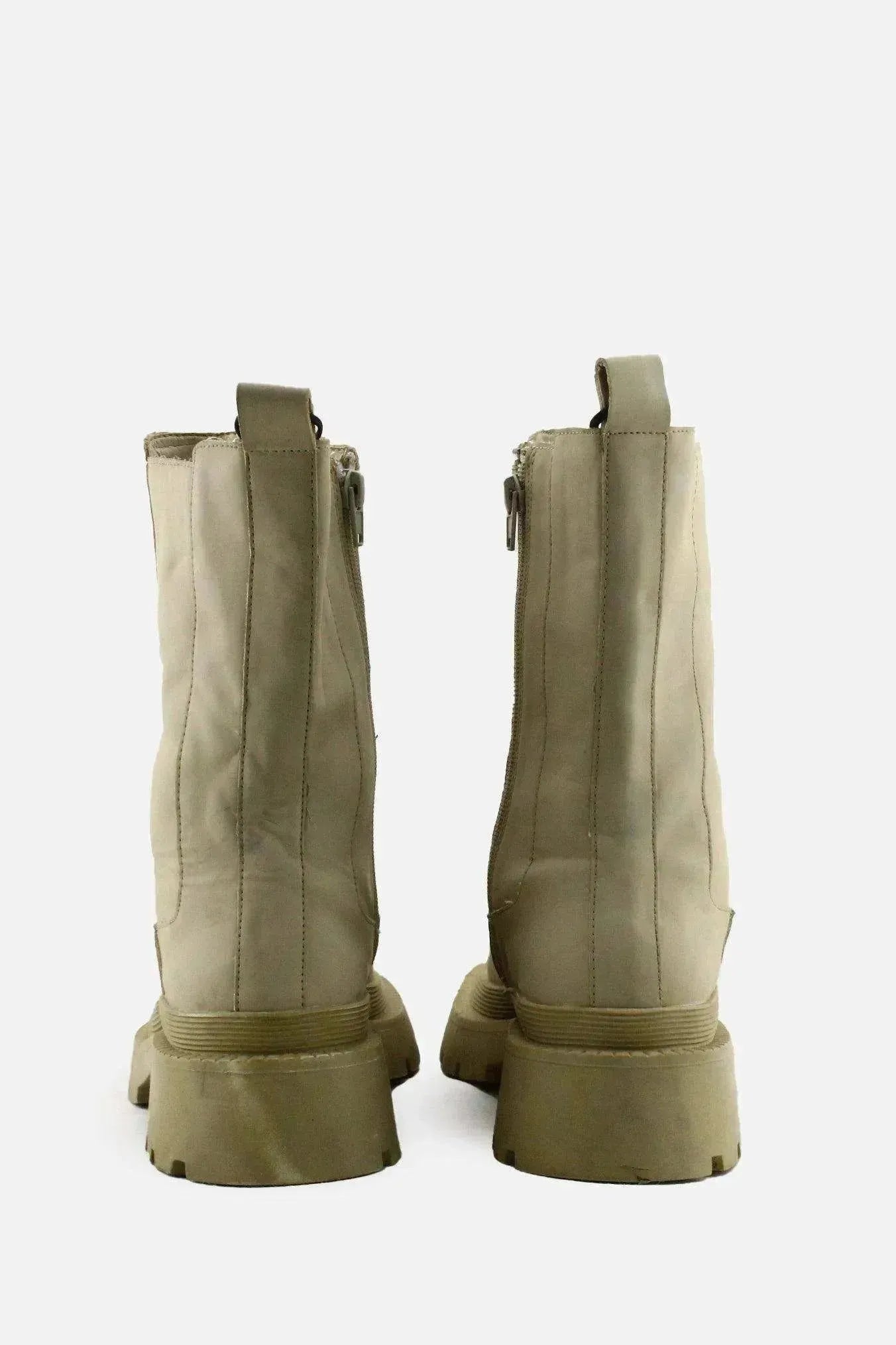 Zara Zipper Combat Ankle Boots | 100% Authentic Leather - sundaybazar